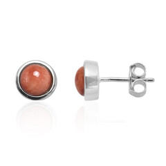 Pendientes en plata con Ostra espinosa naranja