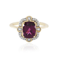 Anillo en oro con Granate Magenta