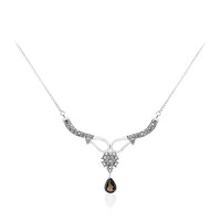Collar en plata con Cuarzo ahumado