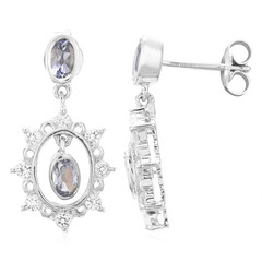 Pendientes en plata con Iolita de Madagascar