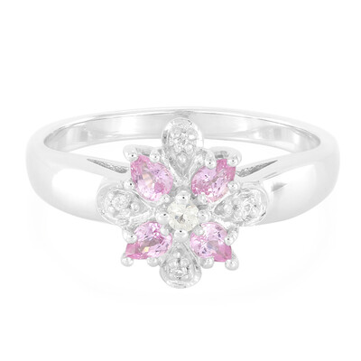 Anillo en plata con Zafiro de Ceilán rosa