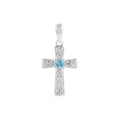 Colgante en plata con Topacio azul suizo
