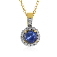 Collar en plata con Zafiro estrella azul
