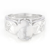 Anillo en plata con Howlita