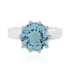 Anillo en plata con Topacio azul cielo