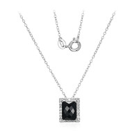 Collar en plata con Ágata negro