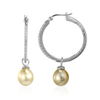 Pendientes en plata con Perla dorada del Mar del Sur Kabira  (TPC)
