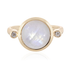 Anillo en plata con Piedra de Luna arcoíris