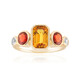 Anillo en oro con Zafiro naranja de Ban Ka Cha