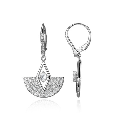Pendientes en plata con Topacio blanco