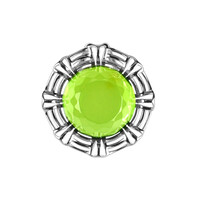 Colgante en plata con Ámbar colombiano verde