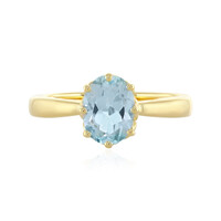 Anillo en plata con Topacio azul cielo