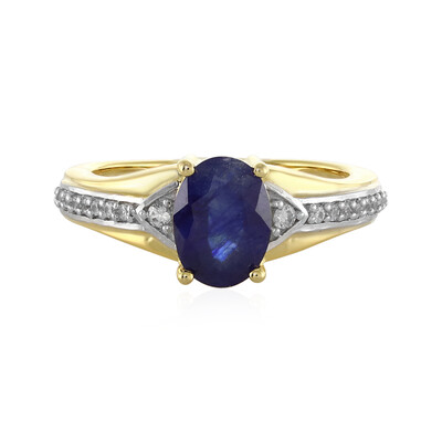 Anillo en plata con Zafiro azul de Madagascar