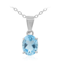 Collar en plata con Topacio azul suizo
