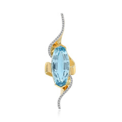 Colgante en oro con Topacio azul cielo (Adela Gold)
