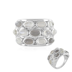 Anillo en plata con Piedra de Luna blanca (KM by Juwelo)