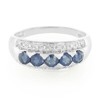 Anillo en plata con Zafiro de Kanchanaburi