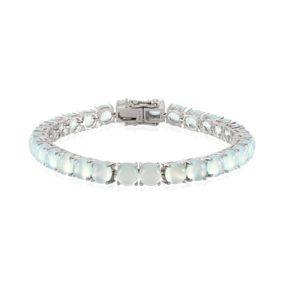 Brazalete en plata con Calcedonia agua