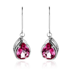 Pendientes en plata con Topacio rosa