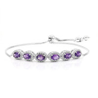 Brazalete en plata con Amatista de Zambia