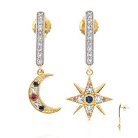 Pendientes en plata con Zafiro azul