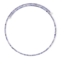 Collar al cuello en acero con Tanzanita (Riya)