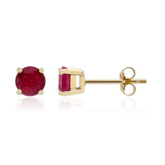 Pendientes en oro con Rubí de Bemainty