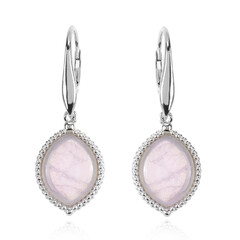 Pendientes en plata con Cuarzo rosa