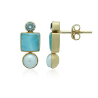 Pendientes en plata con Larimar