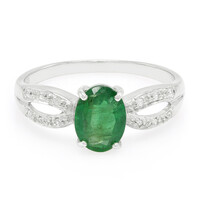 Anillo en plata con Esmeralda de Bahía