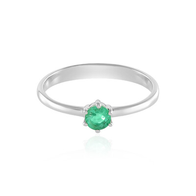 Anillo en plata con Esmeralda de Rusia