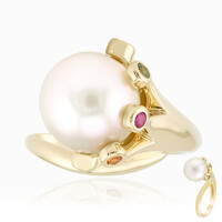 Anillo en oro con Perla blanca del mar del sur (Michelle Albala)