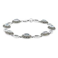 Brazalete en plata con Topacio azul cielo