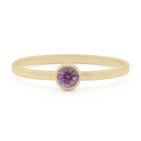 Anillo en oro con Zafiro rosado