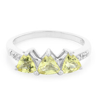 Anillo en plata con Berilo amarillo
