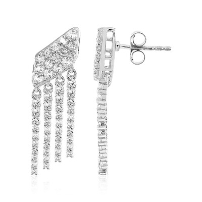 Pendientes en plata con Topacio blanco