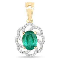Colgante en oro con Esmeralda de Zambia