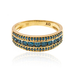 Anillo en oro con Diamante azul SI2