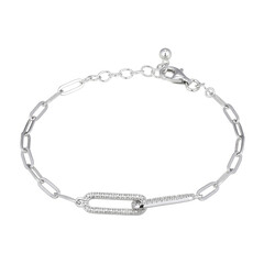 Brazalete en plata con Diamante I3 (I)