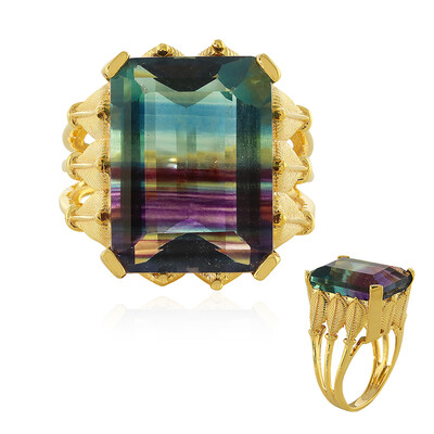 Anillo en plata con Fluorita multicolor