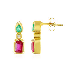 Pendientes en plata con Rubí de Bemainty