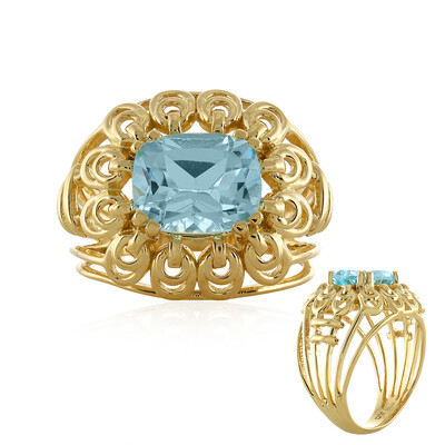 Anillo en plata con Topacio azul cielo