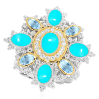 Anillo en plata con Turquesa bella durmiente (Dallas Prince Designs)