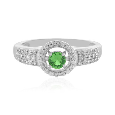 Anillo en plata con Tsavorita de Tanzania