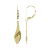 Pendientes en oro con Diamante amarillo VS1