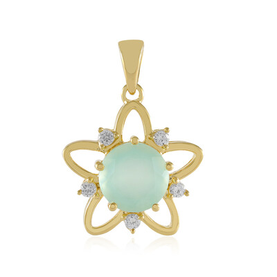 Colgante en plata con Calcedonia agua