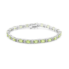Brazalete en plata con Peridoto de Birmania