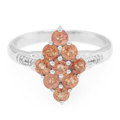 Anillo en plata con Rubí rojo atardecer