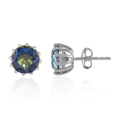Pendientes en plata con Cuarzo Místico azul