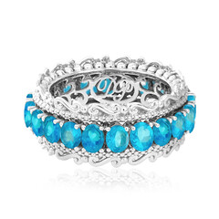 Anillo en plata con Apatita azul neón (Dallas Prince Designs)